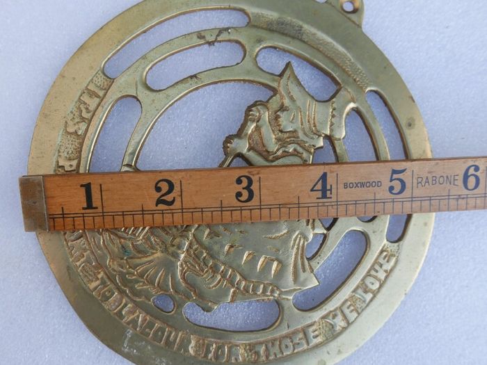 Vintage brass wall plaque - Its pleasant to labour for those we love