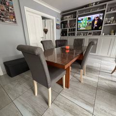 kitchen table with glass