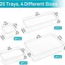 NEW SALE |  25 Pack Desk Drawer Organiser with 4 Size Makeup/Fridge Organiser, Plastic Storage Drawers for Kitchen, Bedroom, Office, Utensils Image 3