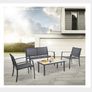 4-piece Garden furniture sets for indoor and outdoor use Garden lounge with tea table, sofa and chairs Black Image 3