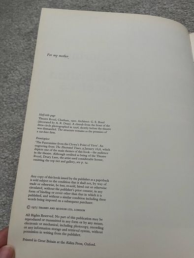 Victorian and Edwardian Theatres: An Architectural & Social Survey Victor Glasstone 1975