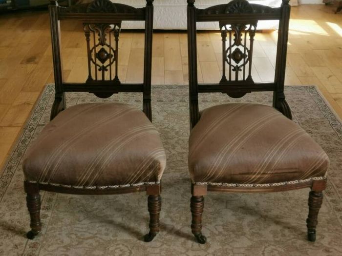 A Pair of victorian nursing chairs
