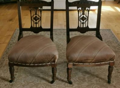 A Pair of victorian nursing chairs