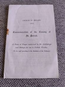 Church of Ireland 1932 Commemoration of the Coming of Saint Patrick 8 pages with FREE STANDARD POSTAGE INCLUDED