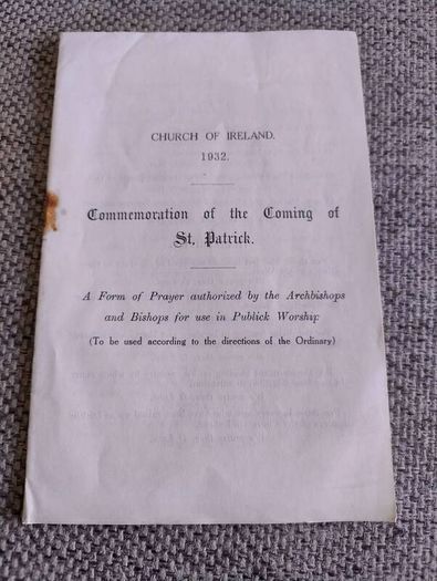 Church of Ireland 1932 Commemoration of the Coming of Saint Patrick 8 pages with FREE STANDARD POSTAGE INCLUDED