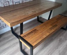 wooden table and bench
