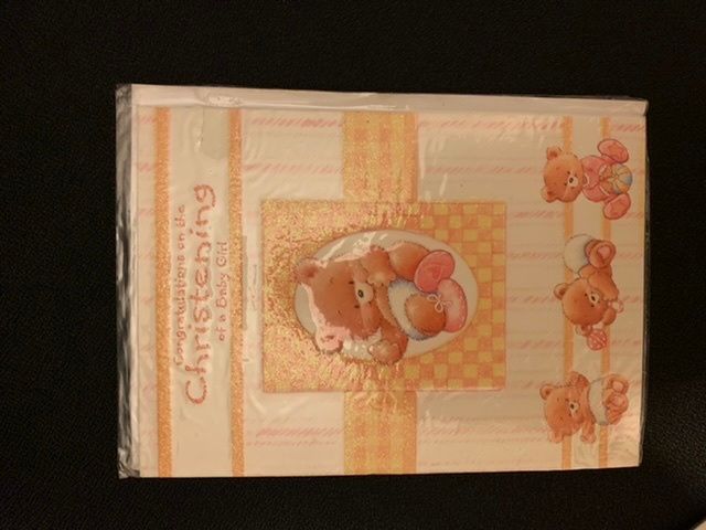 Girl christening greeting card