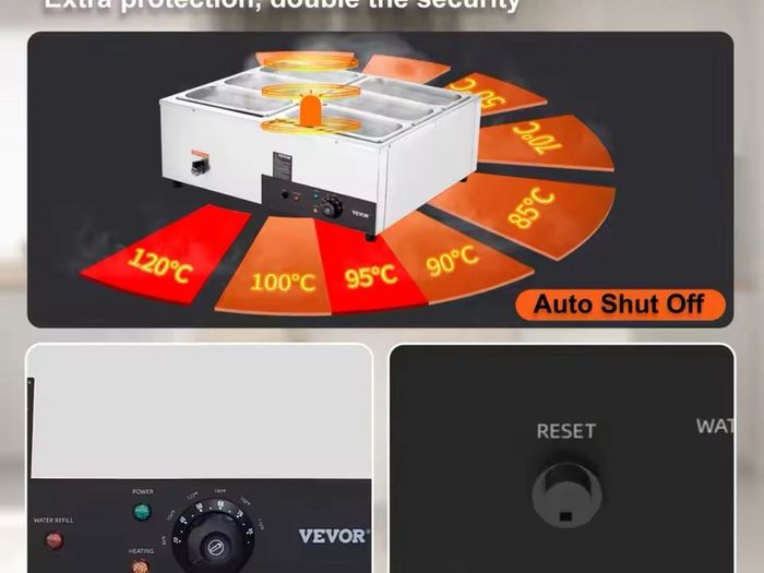 NEW 6 Pan Commercial Food Warmer Electric Steam Table 1200W Professional Countertop for Restaurant 220v