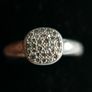 Vintage Genuine Fossil Sterling Silver 925 hallmarked Pave Round Ring size P - 3,3g Image 4
