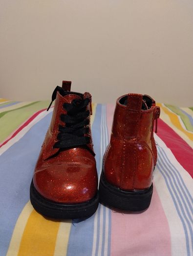 Red Patent Glitter Boots
