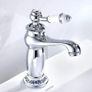 Luxury Victorian Basin Mixer Taps Chrome Mono Bathroom Cloakroom Sink Tap Hot and Cold Classic Faucet (Chrome) Image 3