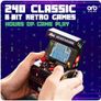 Mini Arcade Machine, 240 Built-In 8-Bit Games, 2.5 Full Colour Screen, 8-Way Joystick, Handheld Retro Games Console Image 2