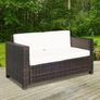 Two-Seater Rattan Sofa - Brown Image 3