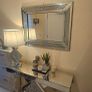 Luxury Crushed Diamond & Mirrored 3-Piece Entryway Set (Console Table, Mirror, Lamp Quick sale Image 4