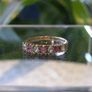 9ct Gold Ruby and White Stone Seven Stone Ring, Full Hallmarks, Size O Image 10