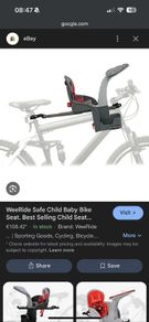 WeeRide front child bike seat