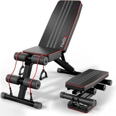 Adjustable 800LBS Weight Workout Bench with Leg Extension and Preacher Pad for Home Gym, Incline Decline Gym Sit Up Bench Press for Full Body Strength Training