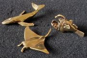 3 brass animals. Solid brass.