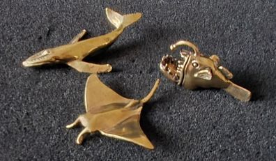 3 brass animals. Solid brass.