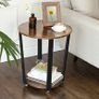 _Round Coffee Table, Sofa Table with Steel Frame, 50 x 50 x 57 cm, Robust, Easy Assembly, Table for Living Room, Bedroom, Industrial Design, Vintage Brown/Black Image 4