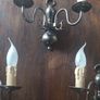 Antique French wall lights/sconces set of 3 working Image 4