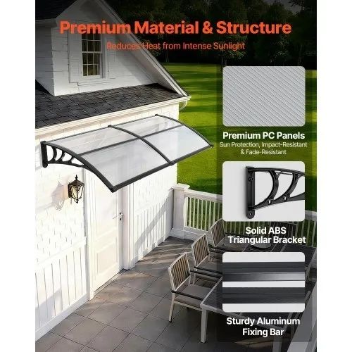 Awnings for Door Entrance, 38 x 78 in, Exterior Front Door Window Awnings with Drainage & ABS Bracket, Rain Snow Sun Protection