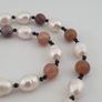 Himalayan Dzi Agate Pendant Necklace with Genuine Freshwater Pearls & Tourmaline Image 8