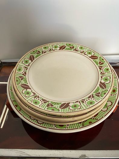 ceramic serving dish & plates