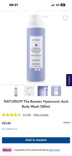 NATURIUM The Booster Hyaluronic Acid Body Wash 500ml