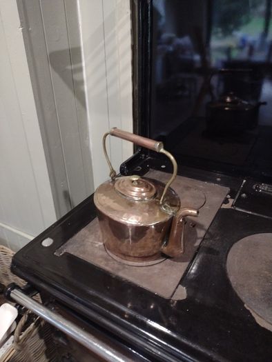 Antique copper kettle