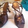 Brown Satin Sandals - Size 4 Image 6