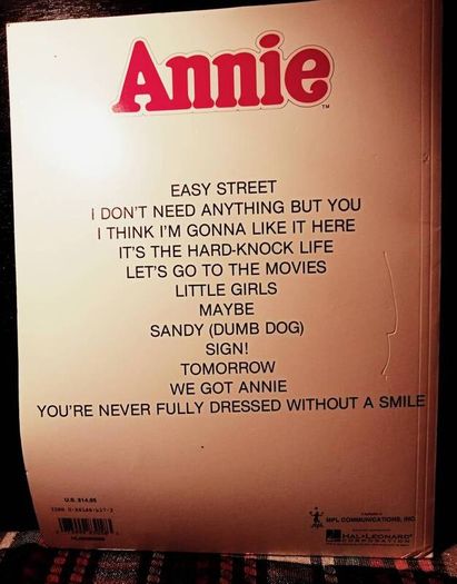 1981. Annie. Vocal Selections From The Motion Picture.