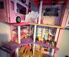 barbie house and camper van and car