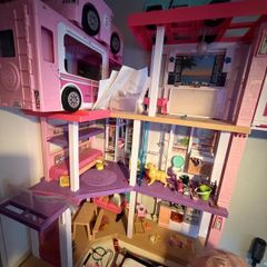 barbie house and camper van and car