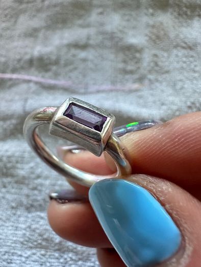 Vintage silver and amethyst ring
