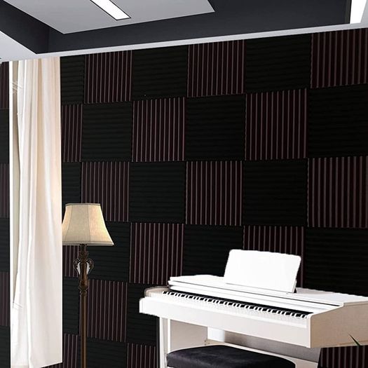 48 Pack Black/burgundy12 X 12"X1" Acoustic Panels Studio Soundproofing Foam Wedge Tiles (FREE POSTAGE)
