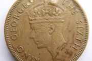 1950 Hong Kong 10 Ten Cents Coin - King George VI
