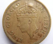 1950 Hong Kong 10 Ten Cents Coin - King George VI