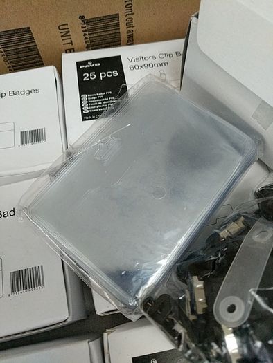 25 Name Security  Visitor Clip on Badges 60x90mm