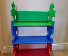 KidKraft Wooden Puzzle Piece Bookcase with Three Shelves - Green / Blue / Red