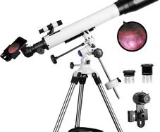 Telescopes for Adults, 70mm Aperture and 700mm Focal Length Professional Astronomy Refractor Telescope for Kids and Beginners - with EQ Mount, 2 Plossl Eyepieces and Smartphone Adapter (FREE POSTAGE)