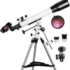 Telescopes for Adults, 70mm Aperture and 700mm Focal Length Professional Astronomy Refractor Telescope for Kids and Beginners - with EQ Mount, 2 Plossl Eyepieces and Smartphone Adapter (FREE POSTAGE)