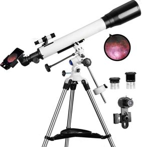 Telescopes for Adults, 70mm Aperture and 700mm Focal Length Professional Astronomy Refractor Telescope for Kids and Beginners - with EQ Mount, 2 Plossl Eyepieces and Smartphone Adapter (FREE POSTAGE)