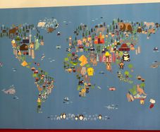 Canvas Map of World Largs 80cm x 60cm kids room