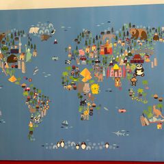 Canvas Map of World Largs 80cm x 60cm kids room