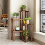 Plant Corner Stand 6 Tier Wood Shelf Indoor Outdoor Garden Patio Displaying Shelves Rack for Flowers Succulents Planter Pots Image 2