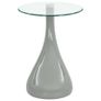 Coffee Tables 2 pcs with Round Glass Top High Gloss Grey Image 5