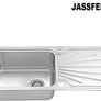 Kitchen Sink Stainless Steel Large Bowl Welding Style Inset Reversible Drainer & Strainer Waste Pipes Clips 1000 X 500 mm Image 4