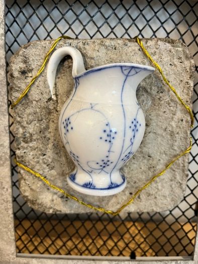 Original Mixed Media Art - Set of 3 Framed Porcelain Tea Set Sculptures | ACE Griesel Art Studios