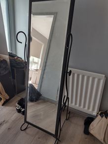 Black cast iron mirror